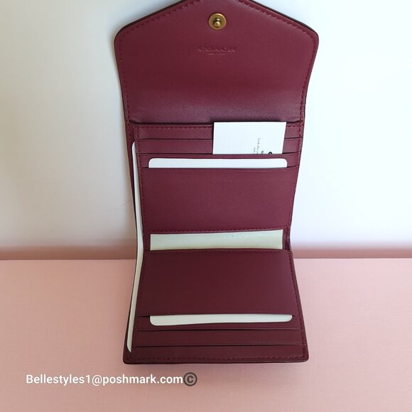 COACH Wyn Small Wallet In Colorblocked Signature Canvas & Leather-Tan Rust - Picture 12 of 16